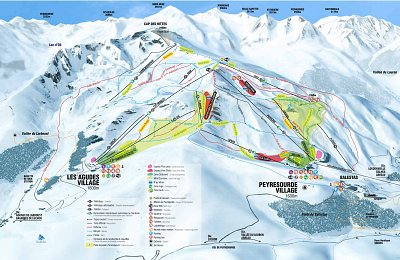 Ski resort Peyragudes: схема склонов