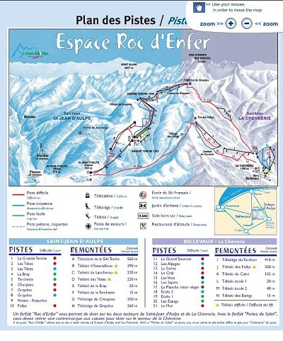 Горнолыжный курорт Roc d'Enfer: схема склонов