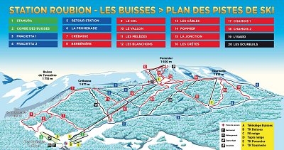 Ski resort Roubion les Buisses: схема склонов