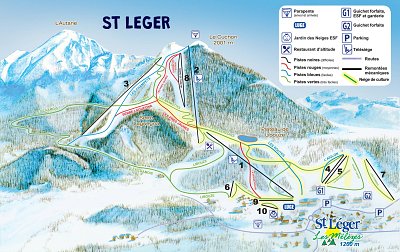 Горнолыжный курорт Saint Leger Les Melezes: схема склонов