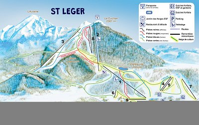 Ski resort Saint-Léger-les-Mélèzes: схема склонов