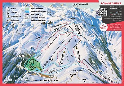 Ski resort Val Louron: схема склонов