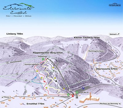 Ski resort Pappenheimer Berg – Ernstthal (Lauscha): схема склонов