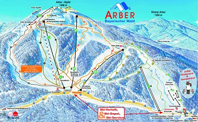 Ski resort Arber: схема склонов