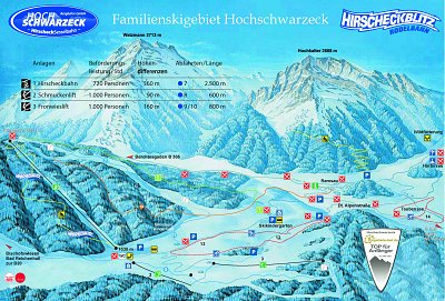 Ski resort Hochschwarzeck – Ramsau bei Berchtesgaden: схема склонов