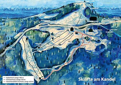 Ski resort Kandel: схема склонов