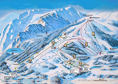 Ski resort Kranzberg – Mittenwald: схема склонов