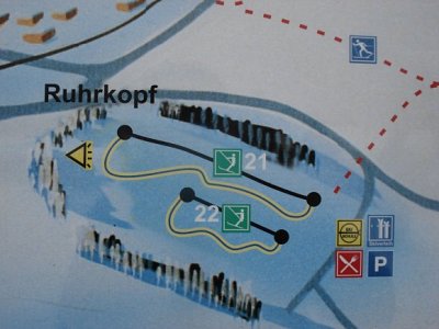 Горнолыжный курорт Ruhrquelle: схема склонов