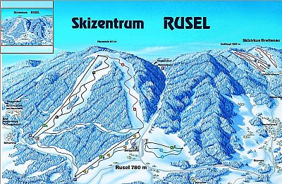 Ski resort Rusel: схема склонов