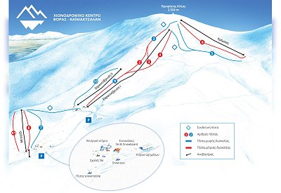 Ski resort Voras – Kaimaktsalan: схема склонов