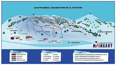 Ski resort Ostrakina – Mainalon: схема склонов