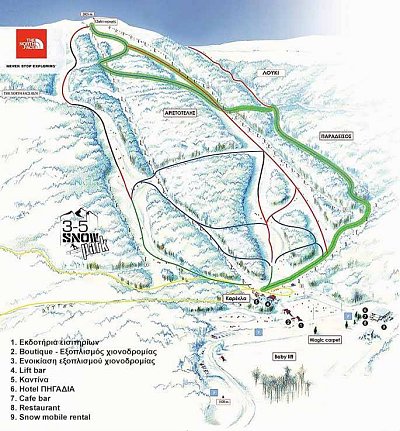 Ski resort 3-5 Pigadia – Naousa: схема склонов