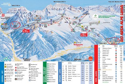 Alpe Lusia – Moena/Bellamonte: схема склонов