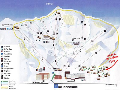 Горнолыжный курорт Dizin: схема склонов