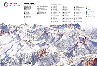 Ski resort Alpe Lusia – Moena/Bellamonte: схема склонов