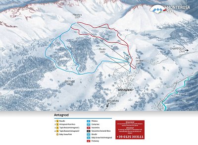 Ski resort Antagnod: схема склонов