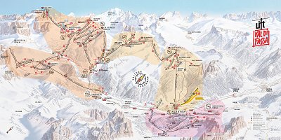 Ski resort Belvedere/Col Rodella/Ciampac/Buffaure – Canazei/Campitello/Alba/Pozza di Fassa: схема склонов