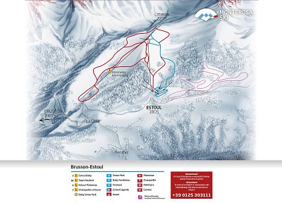 Ski resort Brusson – Estoul: схема склонов