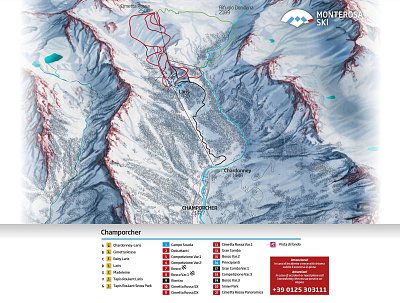 Ski resort Champorcher: схема склонов