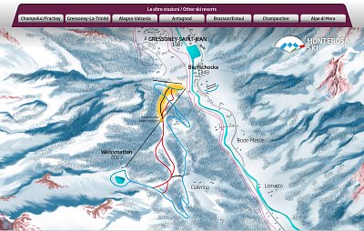 Ski resort Gressoney-Saint-Jean – Weissmatten: схема склонов