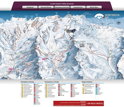 Ski resort Gressoney-Saint-Jean – Weissmatten: схема склонов
