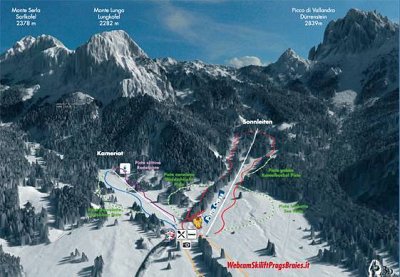 Ski resort Prags (Braies): схема склонов