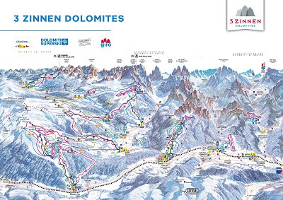 Ski resort Rienz – Toblach (Dobbiaco): схема склонов