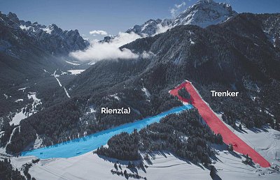 Ski resort Rienz – Toblach (Dobbiaco): схема склонов