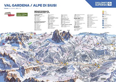 Ski resort Val Gardena (Gröden): схема склонов