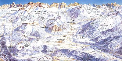 Горнолыжный курорт Val di Fiemme - Cavalese - Predazzo: схема склонов