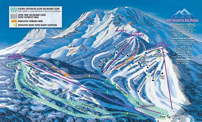 Mt. Shasta: схема склонов