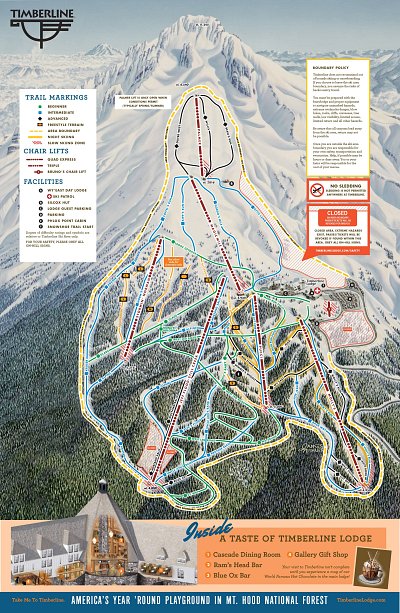 Timberline Lodge: схема склонов