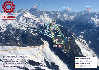 Ski resort Karakol: схема склонов
