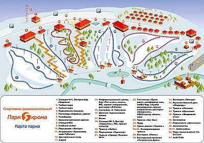 Yakhroma Park: схема склонов