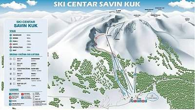 Savin Kuk – Žabljak: схема склонов