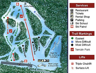 Hilltop Ski Area: схема склонов
