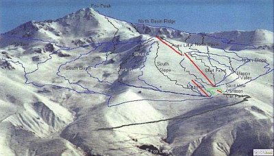 Горнолыжный курорт Fox Peak: схема склонов