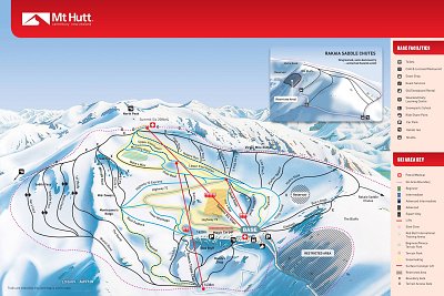 Горнолыжный курорт Mount Hutt: схема склонов
