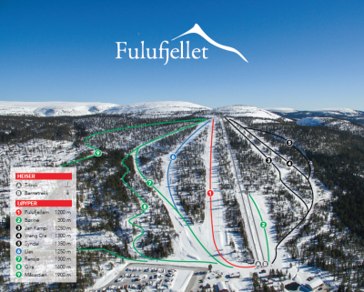 Горнолыжный курорт Fulufjellet: схема склонов