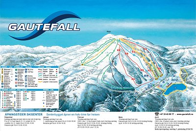 Ski resort Gautefall: схема склонов