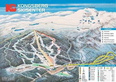 Горнолыжный курорт Kongsberg: схема склонов