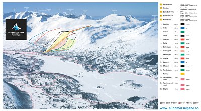 Sunnmørsalpane Skiarena Fjellseter: схема склонов