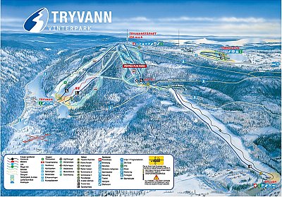 Горнолыжный курорт Tryvann: схема склонов