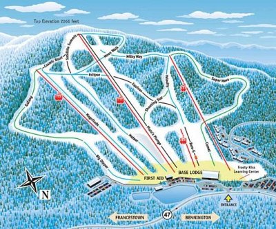 Crotched Mountain: схема склонов