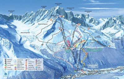 Grands Montets - Argentiere - Chamonix: схема склонов