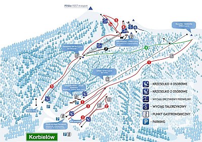 Ski resort Pilsko – Korbielów: схема склонов
