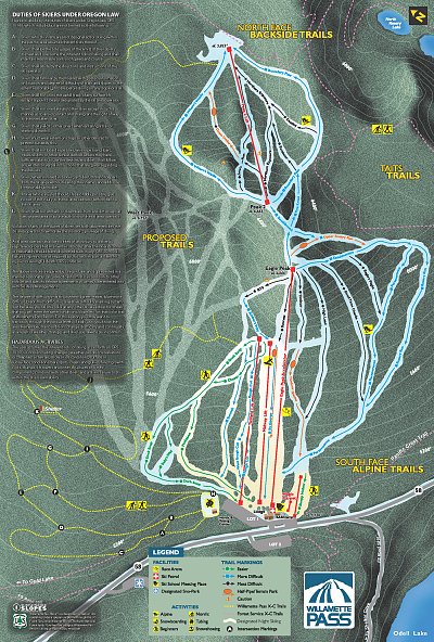 Willamette Pass – Crescent: схема склонов