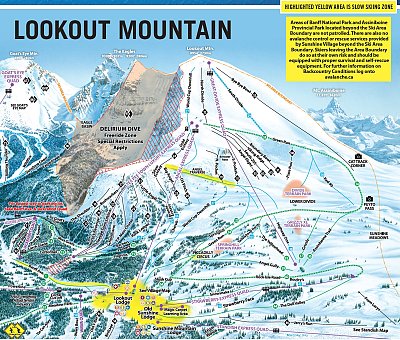 Banff - Sunshine Village: схема склонов