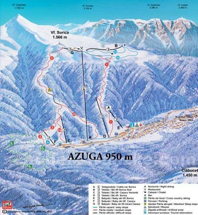 Ski resort Azuga: схема склонов
