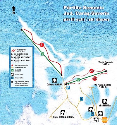 Ski resort Semenic: схема склонов